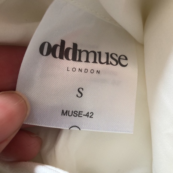 Odd Muse London Ultimate Straight Leg Crepe Lined Cream Trousers Size Small - Picture 9 of 9